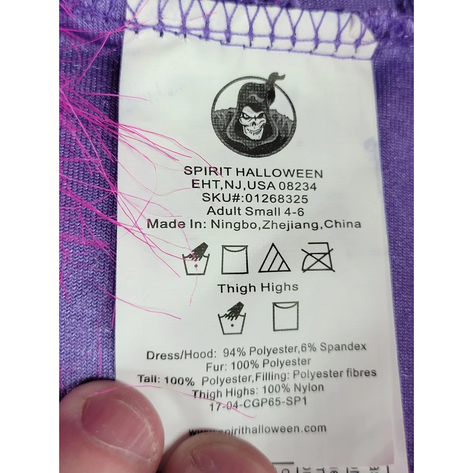 Spirit Halloween Purple Pink Velvet Hooded Dress Adult Small 4 6 Costume - Image 2 of 4