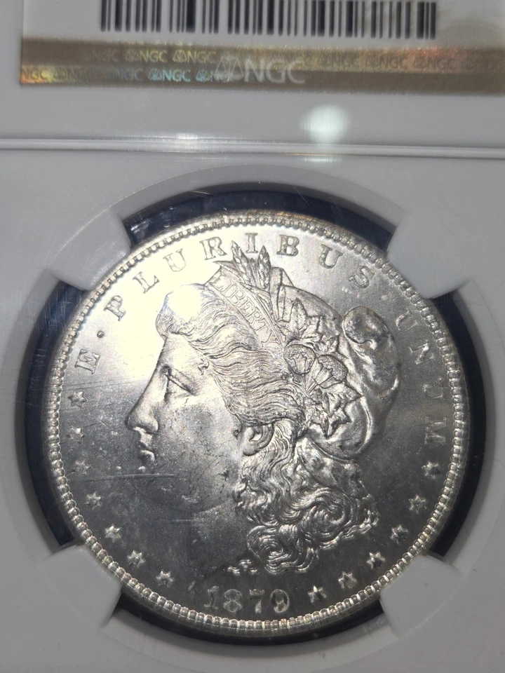 1879-S Morgan Silver Dollar $1 NGC MS65 – Lustrous with Near-Prooflike Finish  - Image 4 of 4