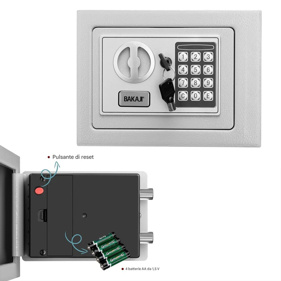 Cassaforte a Muro Numerica Digitale Elettronica 23x17x17cm Sicurezza Casa Hotel - Immagine 4 di 4