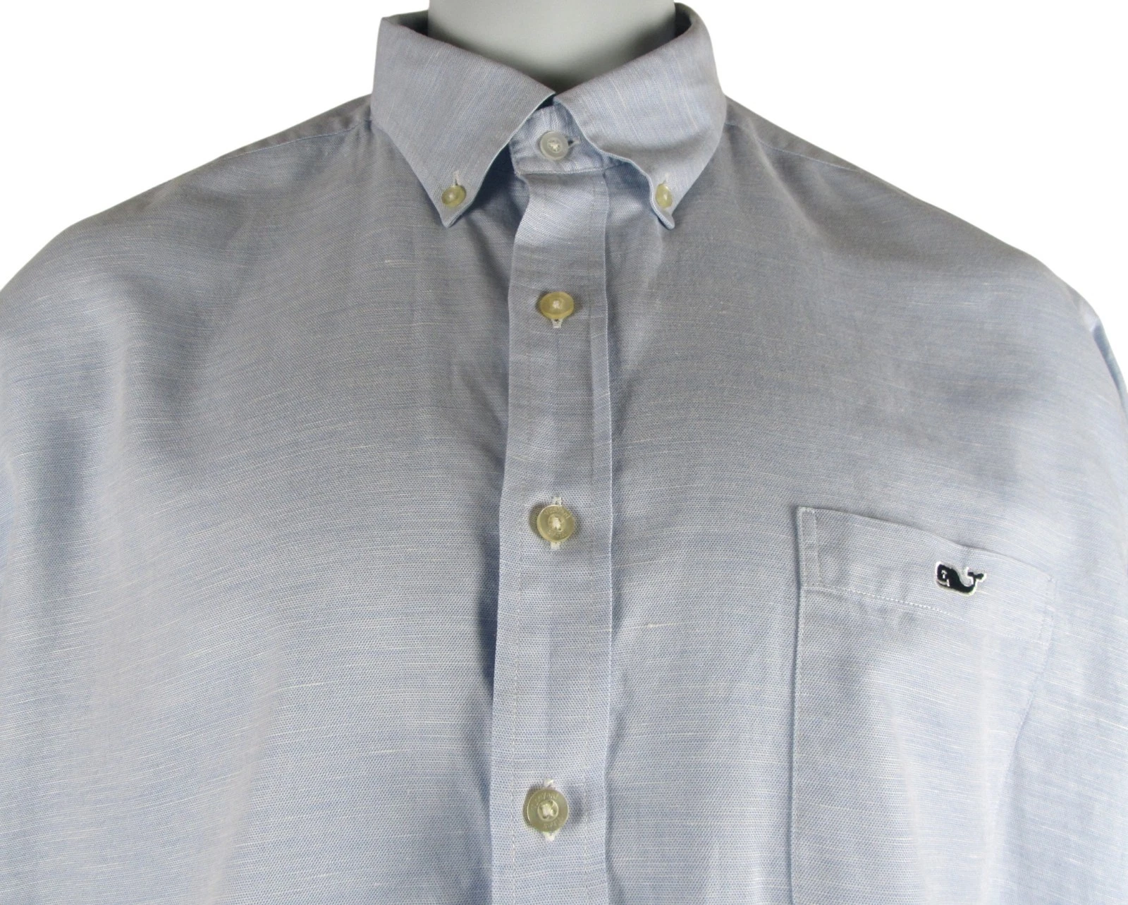 Vineyard Vines Slim Fit Tucker Shirt Mens L Blue Button Down Pocket 25x31