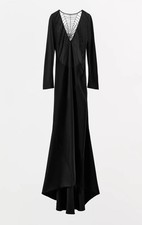 NWT Zara Limited Edition Satin Spiderweb Back Dress Black Women XL Ref 5344/609
