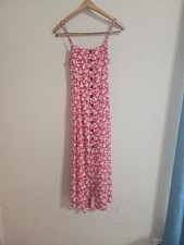 Universal Thread Target Dress Small Red Floral Valentine Button Front Tie Back
