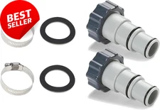 (2-Pack) Threaded to Clamp Hose Adapter for Intex Pool 1.5 & 1.25-Inch Hoses
