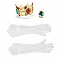Princess Peach Crown Gloves Super Mario Brothers Halloween Costume Accessory