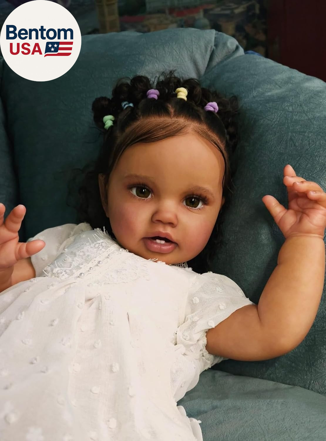 24 Inch Dark Skin Reborn Toddler Girl Look Real Life