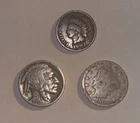 3x Assorted 1902-36 American Coins, 1936-D Buffalo Nickel
