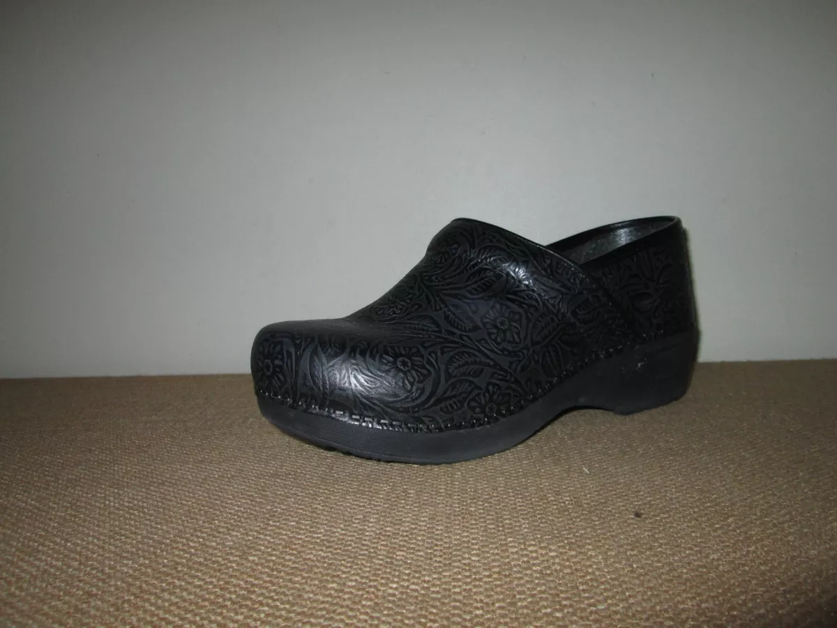 DANSKO XP 2.0 Black Floral Tooled Leather Women s Professional