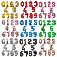 16" 30" Air 40" Helium Foil Alphabet A-Z Letter Number Balloons Birthday