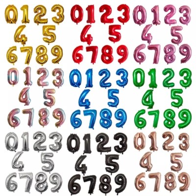 16'' 30'' Luft 40'' Helium Folie Alphabet A-Z Buchstaben Zahlen Luftballons Geburtstag