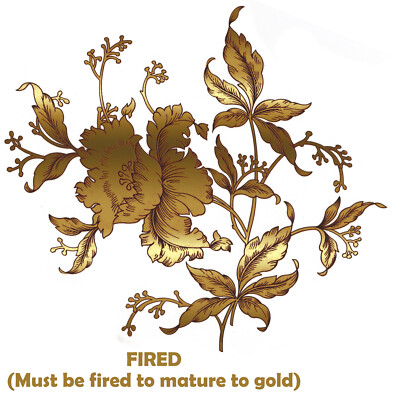 Flowers Gold Style B Overglaze Ceramic Decals