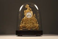 Frz. Empire Bronze Pendule Kaminuhr Feuervergoldet Osmanisch Odaliske ca. 1840