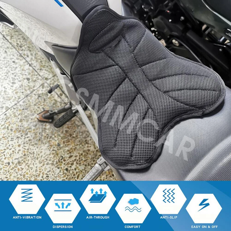 Funda Cojín Asiento Moto Transpirable Aislamiento Térmico Alfombrilla Tecnología Refrigeración Foto 2 de 4
