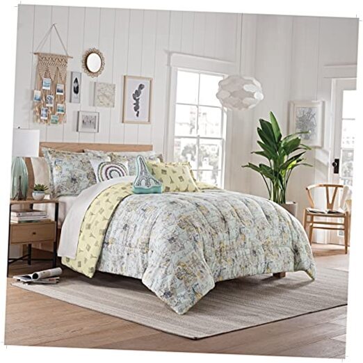 Spree Mapped Out 3pc Reversible Comforter Set, Mint, Full