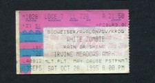 1995 White Zombie The Cramps Concert Ticket Stub Irvine Meadows CA Rob