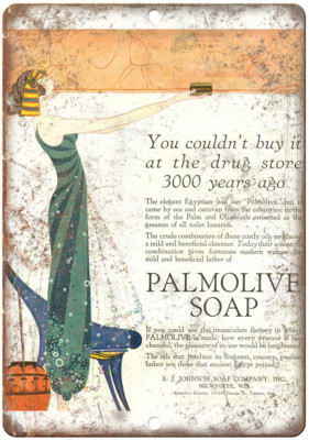 Palmolive Bath Soap Vintage Ad 12'' x 9'' Reproduction Metal Sign ZF28