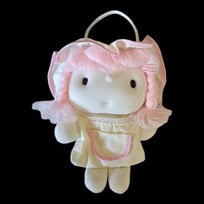 Vtg Taincraft Stuffed Doll Purse Pocket Handle Bonnet 7" Plush