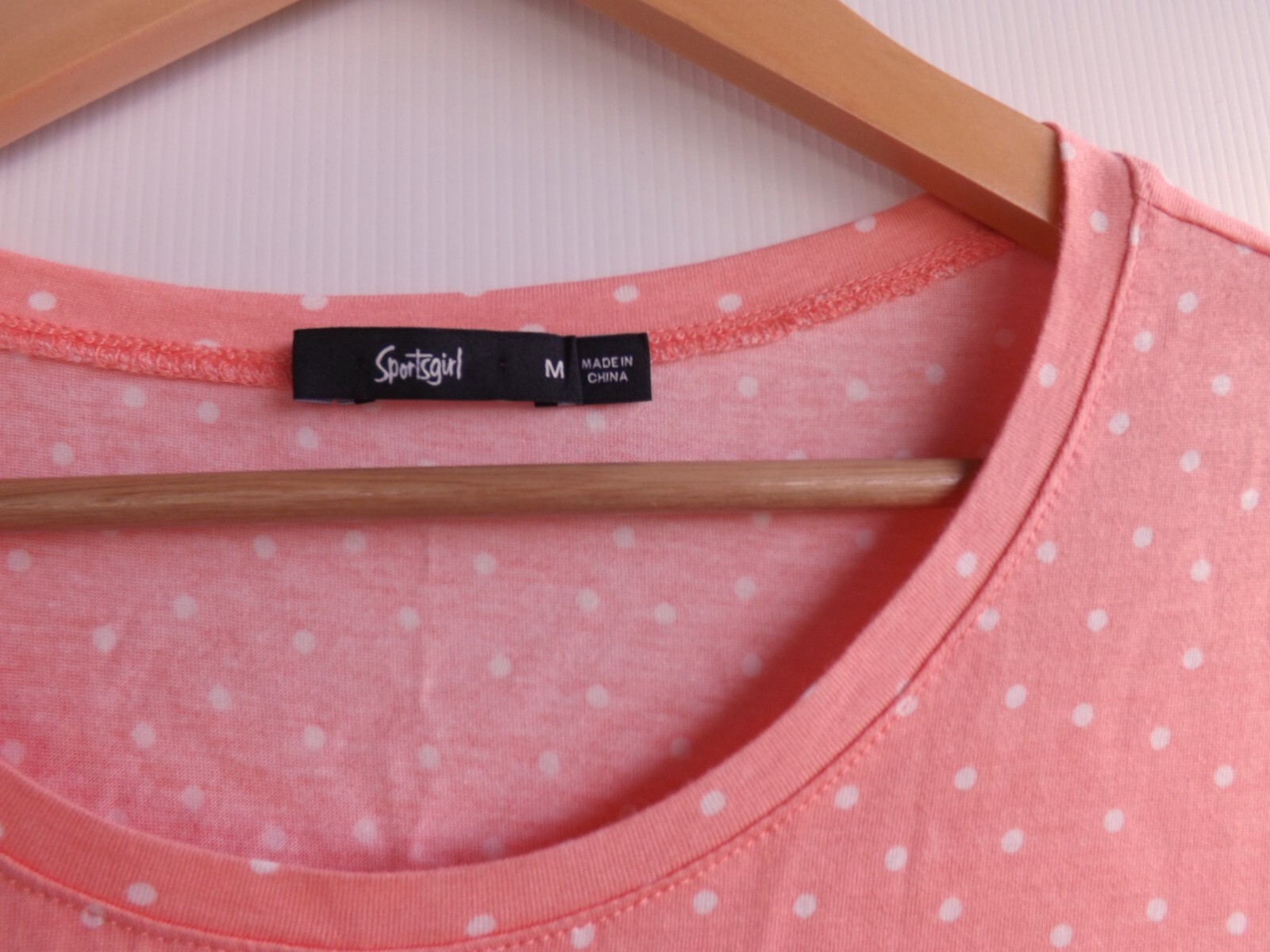 Sportsgirl Top M Womens Cropped Pink Polka Dot T Shirt Tee Hem Tie eBay