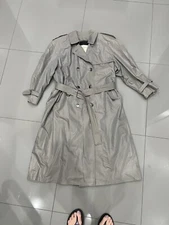 Vintage London Fog Women’s Gray/tan Long Belted Trench Coat Size 12