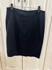 Calvin Klein jet black lined stretch pencil skirt with back slit - size 6 - NEW