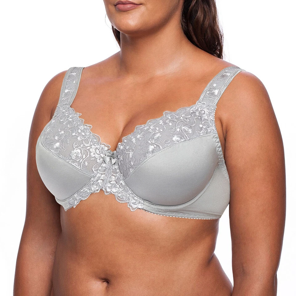 Women's Full Coverage Underwire Bra Lace Plus Size Bralette 32-54C D DD DDD GHIJ - Image 2 of 4