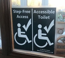 Wheelchair/Disabled Window Signage (5 Versions)**Step-Free/Accessible Toilet**