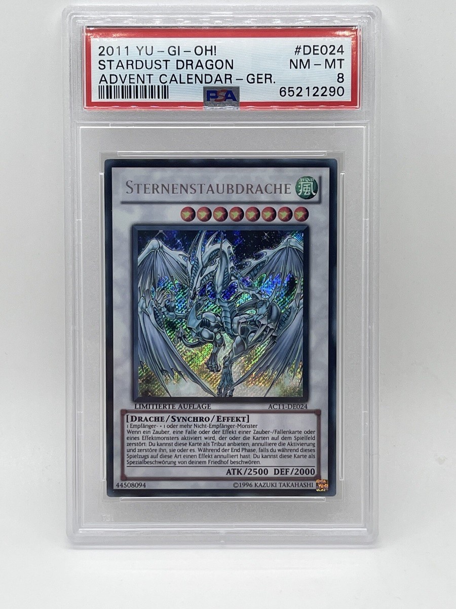 Yugioh PSA 8 NM/M Stardust Dragon AC11 DE024 Secret Rare German