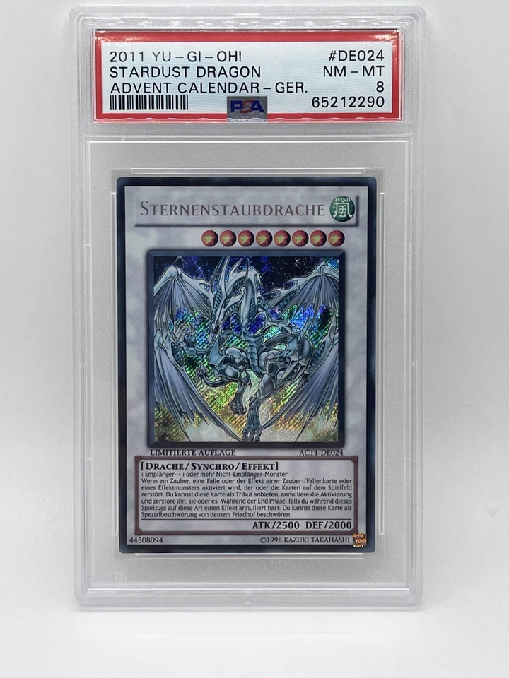 Yugioh PSA 8 NM/M Stardust Dragon AC11 DE024 Secret Rare German Advent Calendar - Image 2 of 4