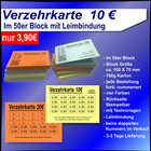 Verzehrkarten 10 EUR im 50er Block mit Leimbindung