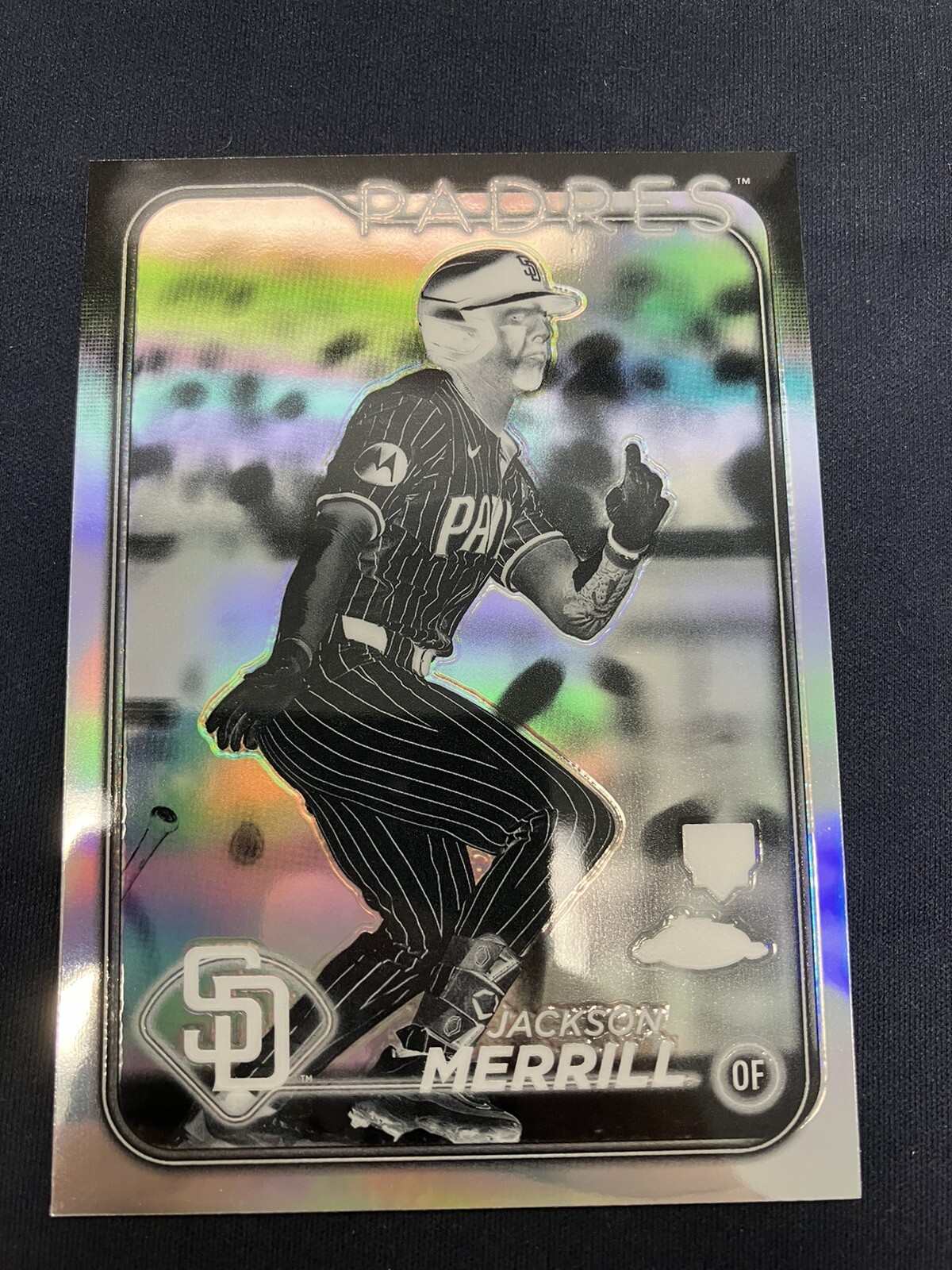 2024 Topps Chrome Negative Refractor #207 Jackson Merrill Padres Rookie Rc 24982