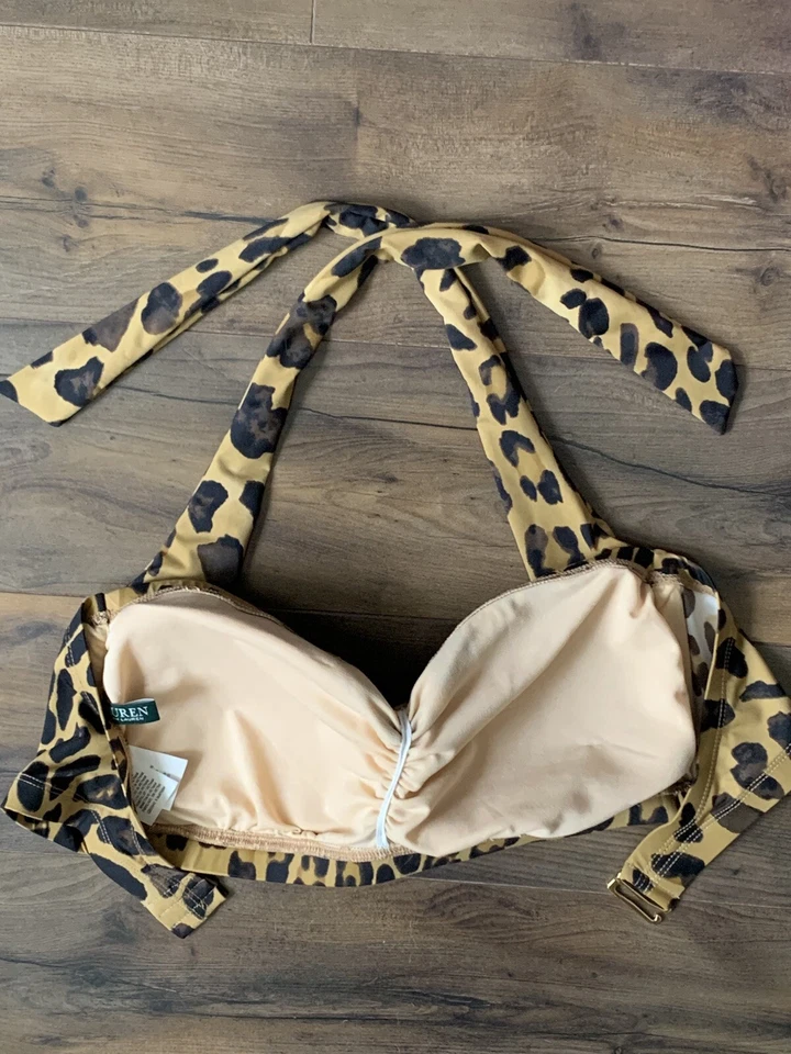 Traje de baño bikini Lauren Ralph Lauren para mujer 16W de dos piezas de lujo con estampado de leopardo Foto 2 de 4