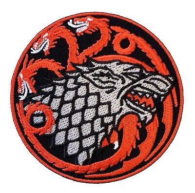 House Stark Sigil Patches game of thrones Dire Wolf Iron On Patch sélectionnez la taille