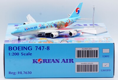 SQ Wings 1:200 大韓航空 B747-8I HL7630 SQ Wings 1:200 Korean Air Boeing B747-8 Diecast Aircraft