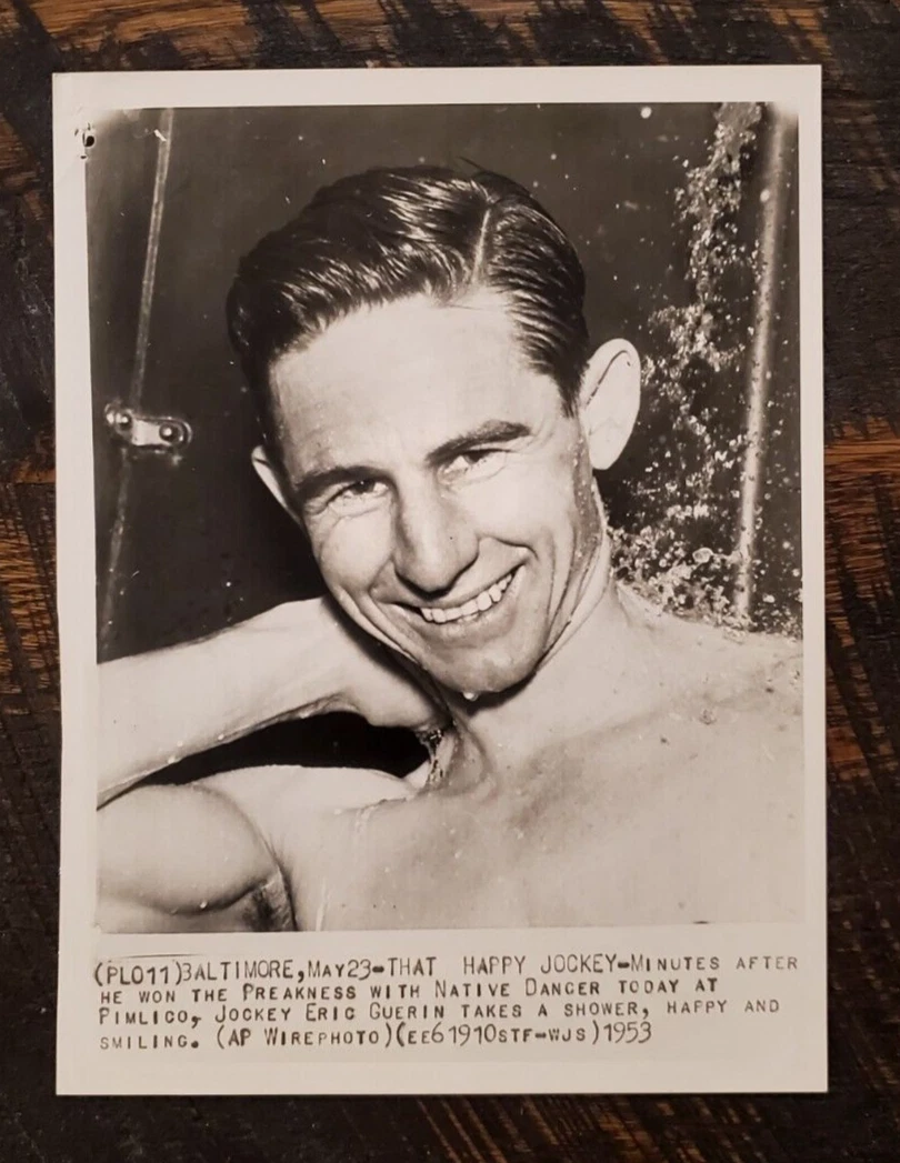 1953 Horse Racing Press Photo - HOF Jockey Eric Guerin - Native Dancer - 画像1/2