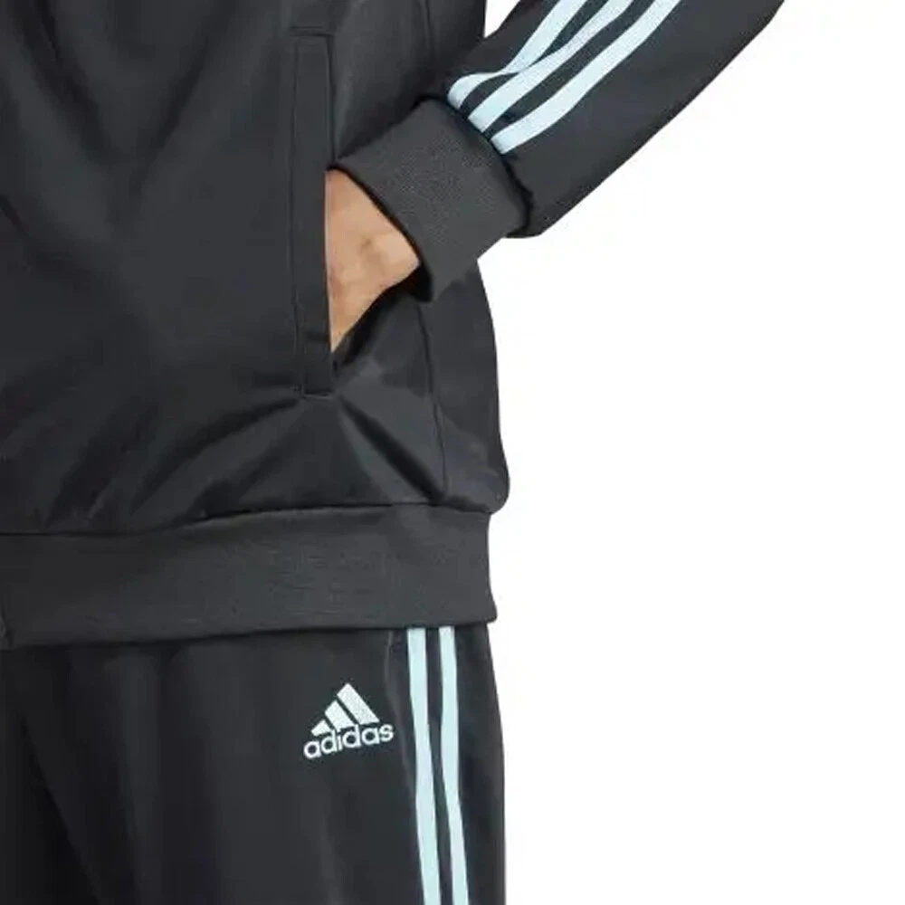 Tuta Uomo Adidas sportiva acetata inverno running palestra nero zip calcio casa