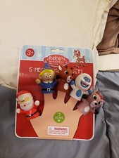 RUDOLPH The Red-Nosed Reindeer 5 piece Finger Puppets CHRISTMAS NEW 