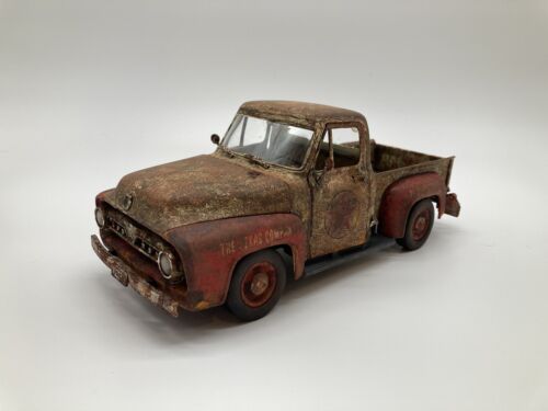 1/18 1953 Ford F-100 Texaco Truck Diecast Model Custom Weathered Rusty Barn Find - Picture 1 of 24