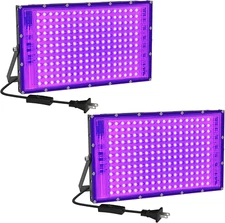 150W LED Black Light 2 Pack, Black Lights for Glow Party, Ultra Thin Black Light