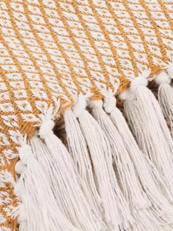 Indian Handloom Floral Print 100% Cotton Large Sofa Couch Throws Bedding Blanket - Image 4 of 4