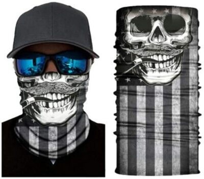 Smoking Skull Face Balaclava Scarf Neck Fishing Shield Sun Gaiter Headwear Mask