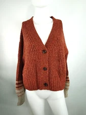 Smartwool Women Cozy Lodge Cropped Cardigan Sweater Pecan Brown Medium 17318-M01