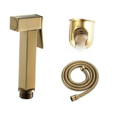 Bathroom Brushed Gold Hand Held Sprayer Toilet Bidet Sprayer Set w/Alloy Holder