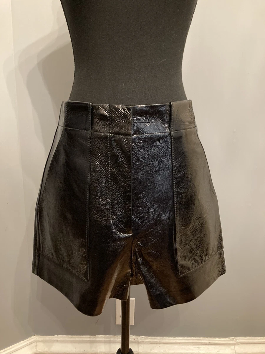 Tibi leather shop shorts