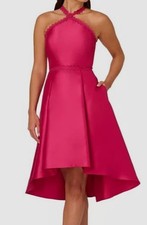 Adrianna Papell Women's Pink Hi-Low Mikado Sleeveless Dress Size 2