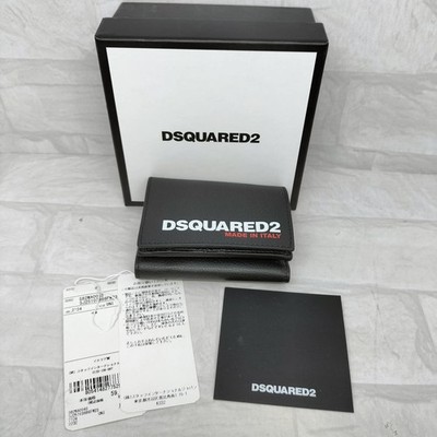 Dsquared2 Black Leather Trifold Wallet 7.5cm (3in) Men's Card Holder