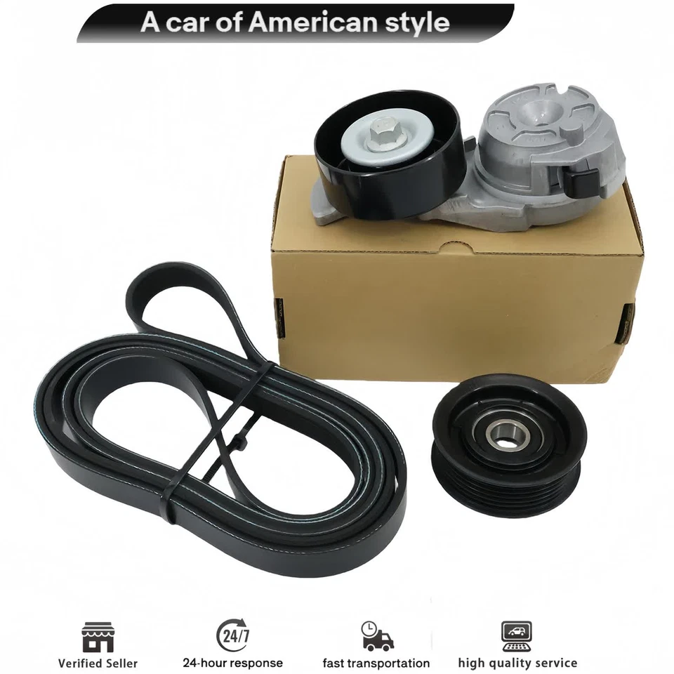 Serpentine Belt Tensioner Pulley Kit Fit Ford Crown Victoria Lincoln Mercury 4.6 Foto 4 de 4