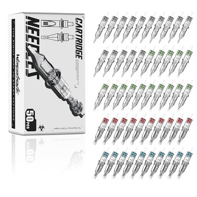 50Pcs Tattoo Needles Long Taper Assorted Disposable Tattoo Cartridge Needles ...