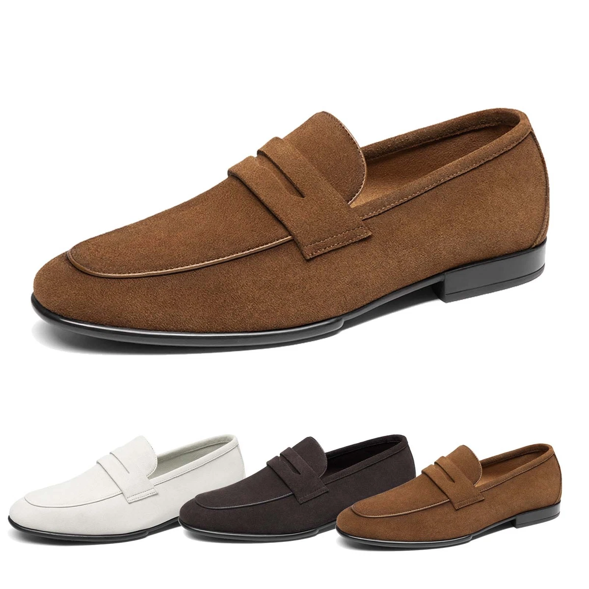 Unbranded Mens Brown‎ Solid Canvas Slip On Loafer Shoes Size 7.5 Men Loafers Casual Shoes Breathable Slip on Flats Light  main image 2