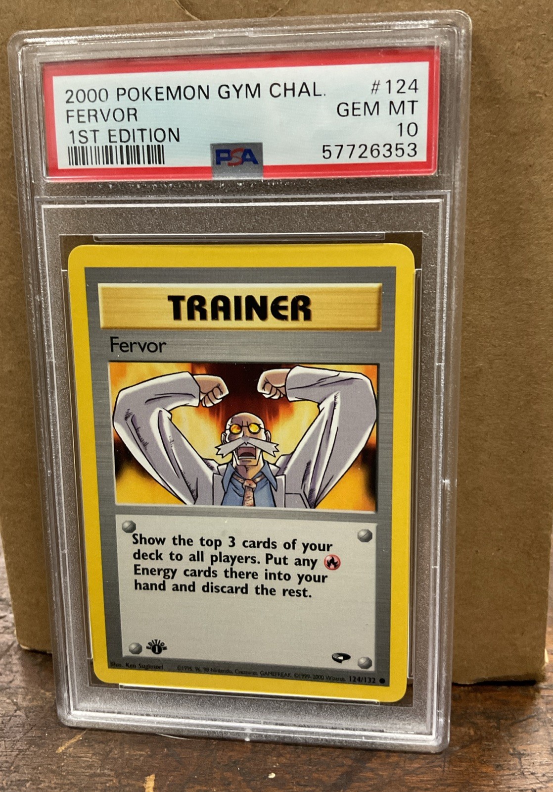 2000 Pokemon Gym Challenge 1st Edition Fervor 124/132 PSA 10 Gem Mint Card Vtg