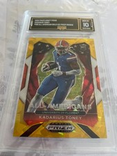 KADARIUS TONEY GATORS 2021 PRIZM DRAFT  PICKS ALL-AMERICAN GOLD ICE RC GRADED 10