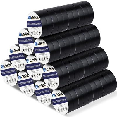 100 Rolls Black Electrical Tape Bulk 3/4 Inch X 66Ft, Waterproof Vinyl Electric